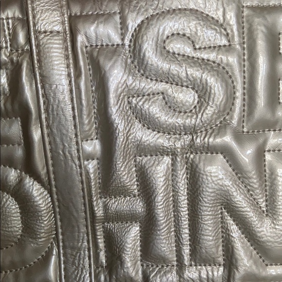 Betsy Johnson Signature Embossed Silver Tote - Picture 7 of 9
